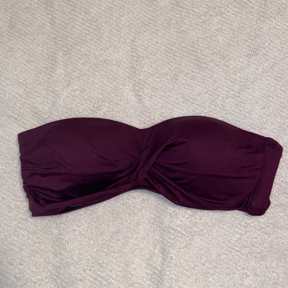 maroon strapless bikini top